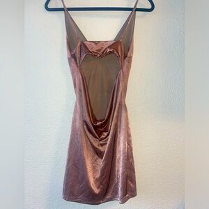 Champagne Pink Satin Mini Dressp